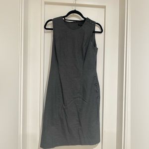 Banana republic grey sheath dress size 6 with button detail